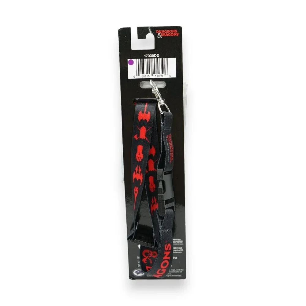 Dungeons and Dragons RPG Logos Lanyard with Skull Badge‎ Holder NEW